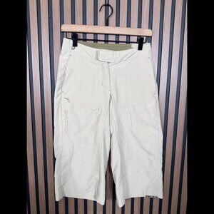 Salomon Pants 28 Womens Beige Wide Leg Nylon Blend Cropped Hook & Eye Strap